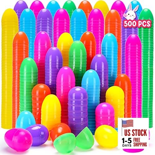 YEAHBEER 500 Easter Eggs, 2.36“ Assorted Bright Colors Plastic Eggs Fillable 