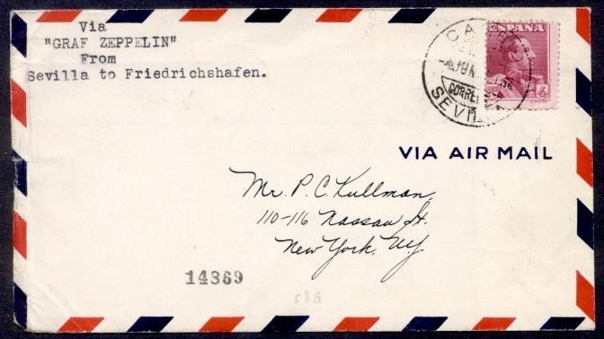 SPAIN 1930 ZEPPLIN SEVILLA/FRIEDRICH SHAFEN FFC