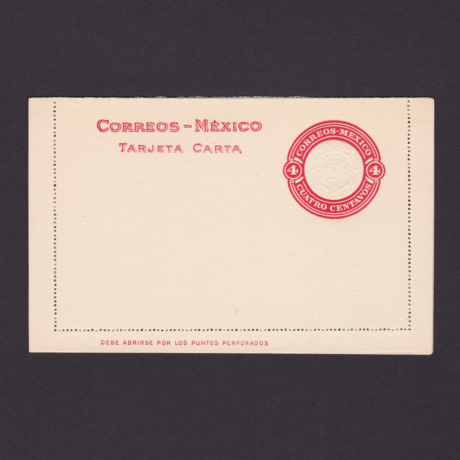 MEXICO, Pre-stamped letter card, Unused