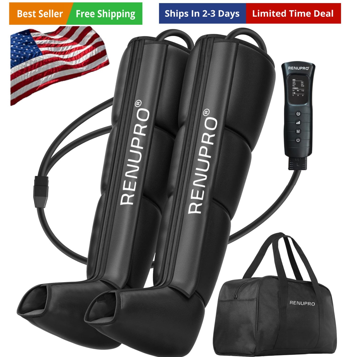 Professional Leg Compression Massager for Circulation Improvement and Faster ...