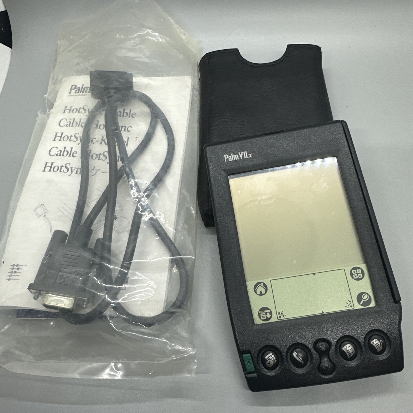 Palm VIIx Vintage Handheld PDA w/ Stylus Case HotSync Cable Used Very Good