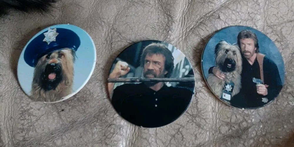 Vtg Top Dog Pogs Set Of 3 Chuck Norris RARE Ships From USA 