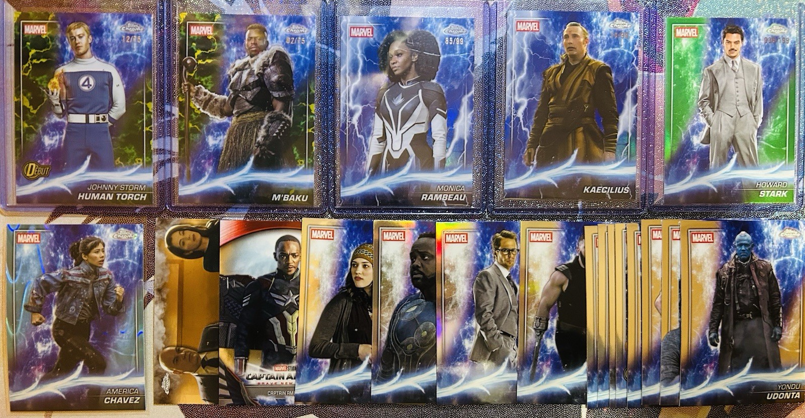 2025 Topps Chrome Marvel Studios Lot /75 /99 /199 Blue Raywave SSP Refractors ++
