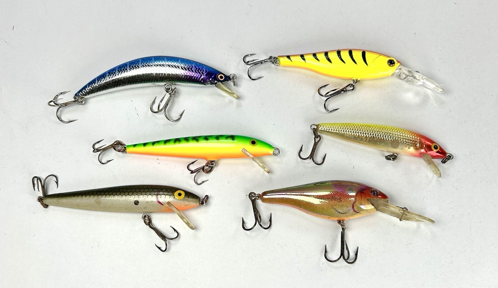 Lot Of 6 Various Crankbaits Multiple Colors Fishing Lures Not Collectors