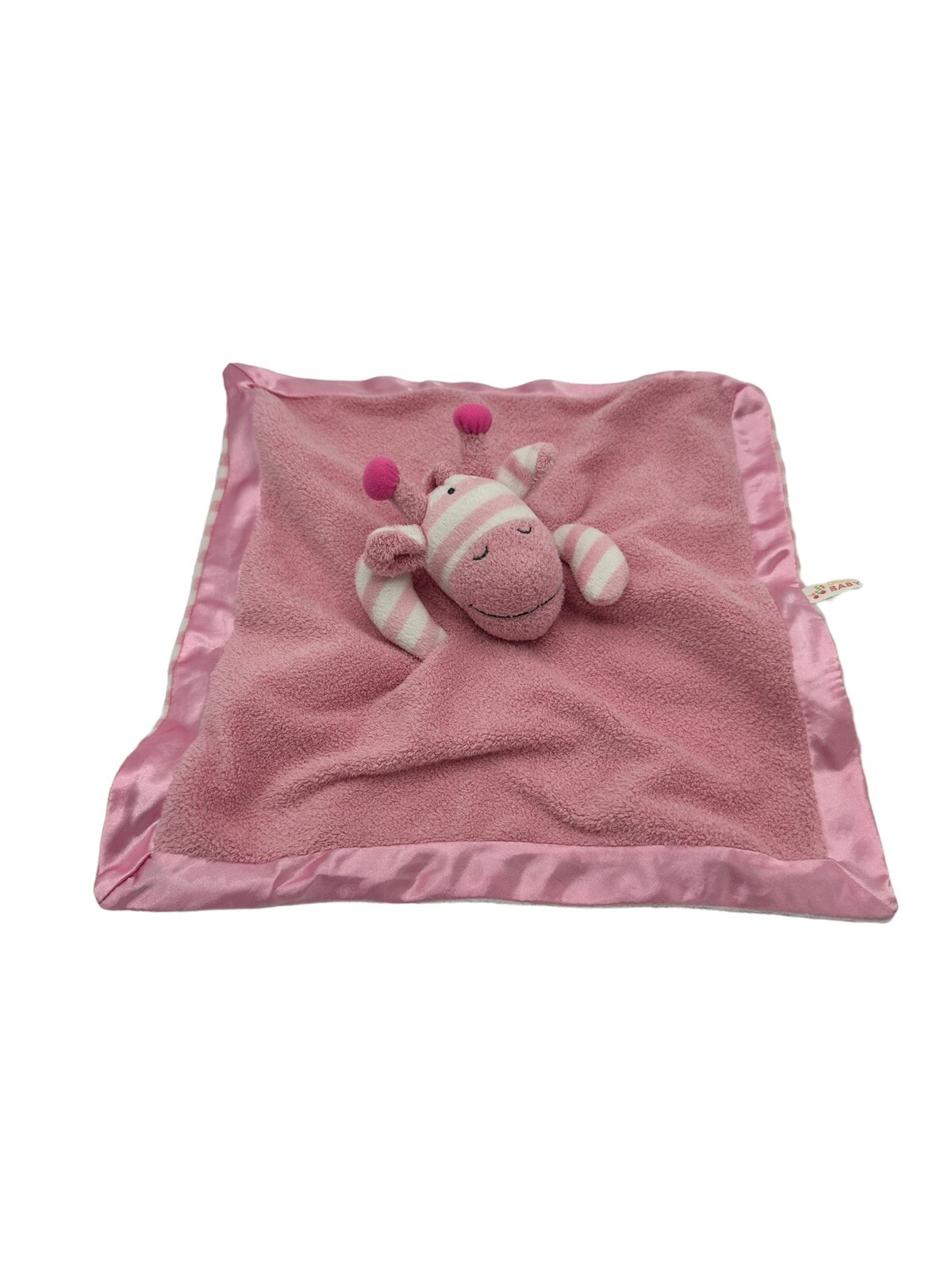 Giggle Baby Giraffe Soft Lovey Satin Trim Plush Manhattan Toy Pink White Striped