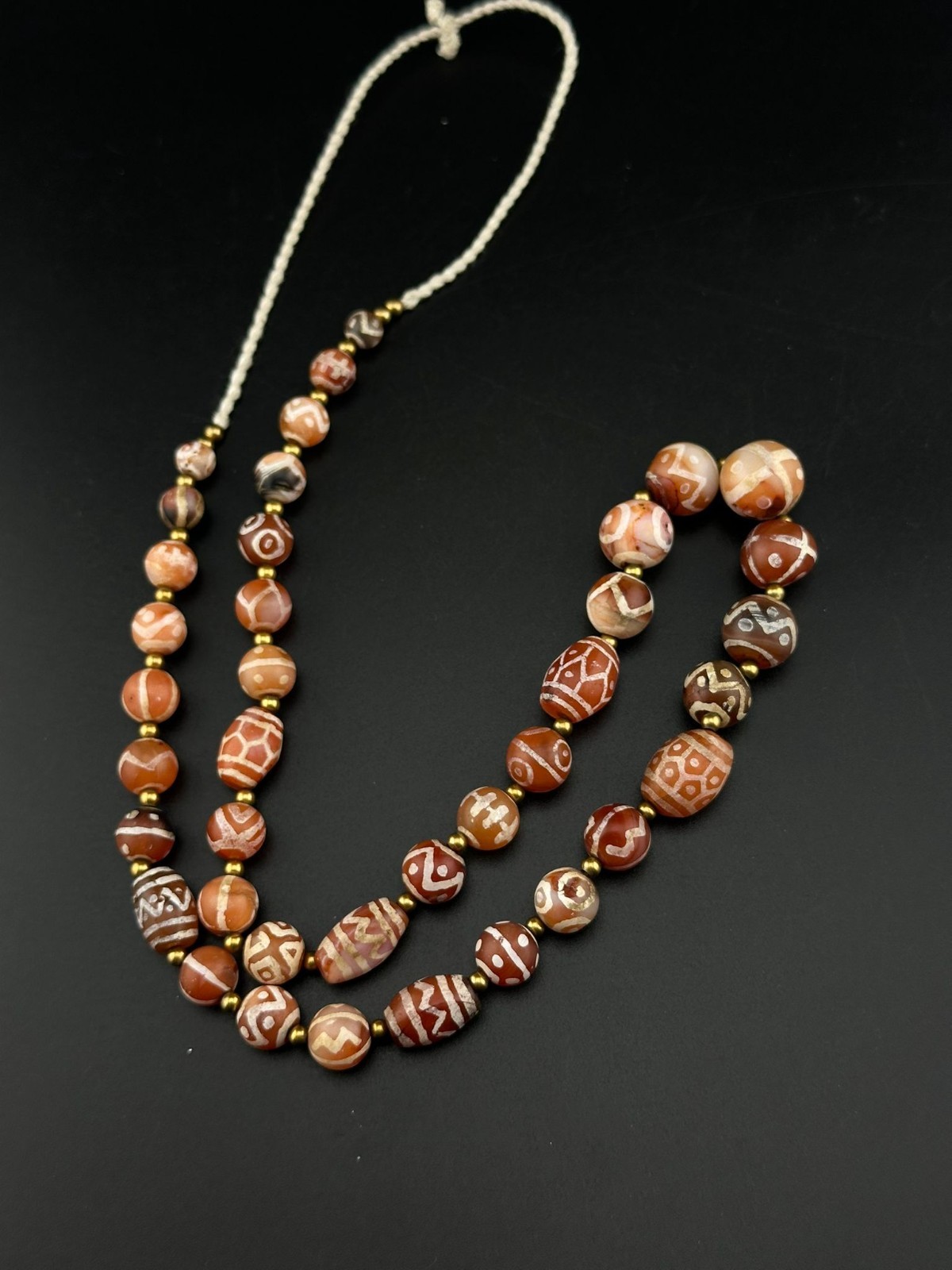 Rare Genuine Ancient Near Eastern Etched Carnelian Bead over 2000 Years Old