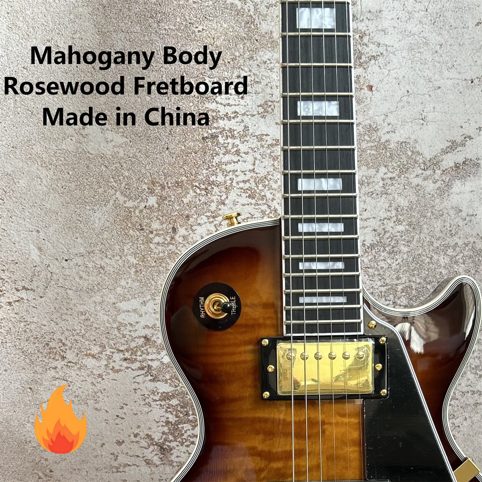 Professional Boutique Electric Guitar, Gold Parts, Fixed Bridge, HH Pickups