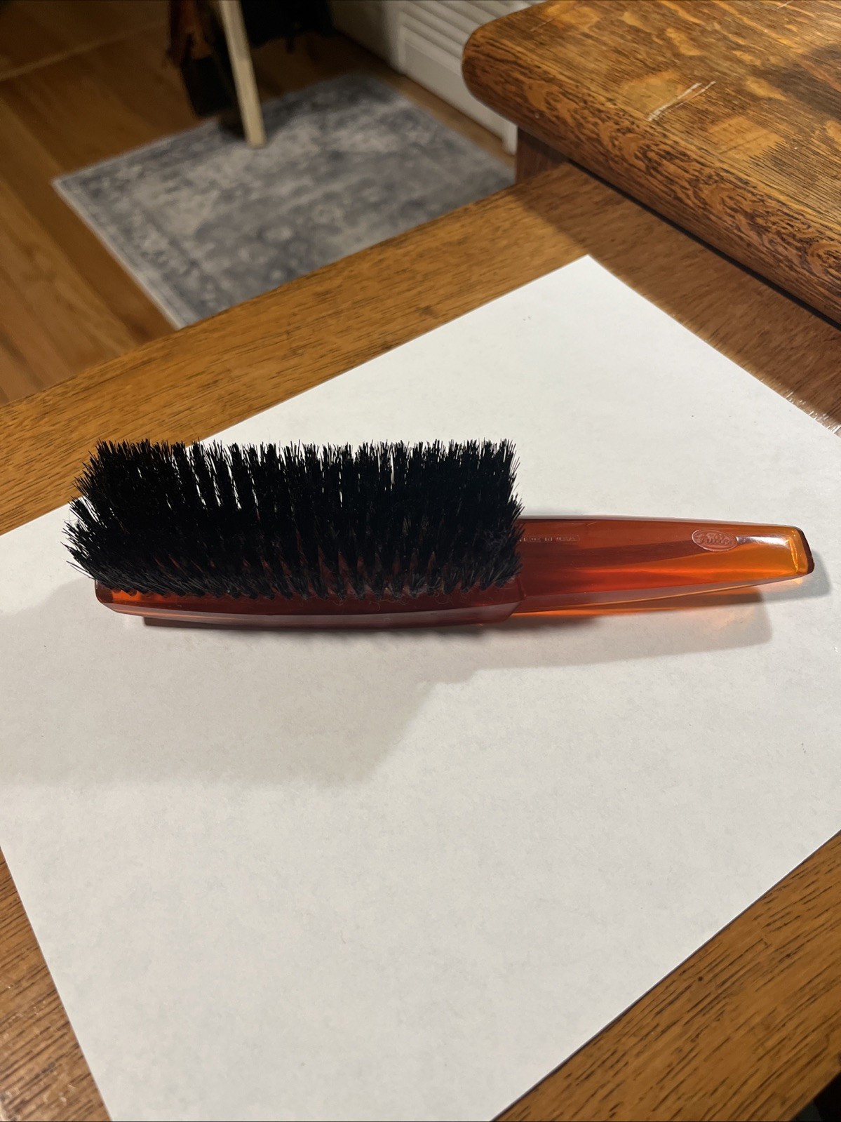 Vintage Fuller Brush 8" Amber Hair Clothes Fabric Lint USA Nylon Bristles Used