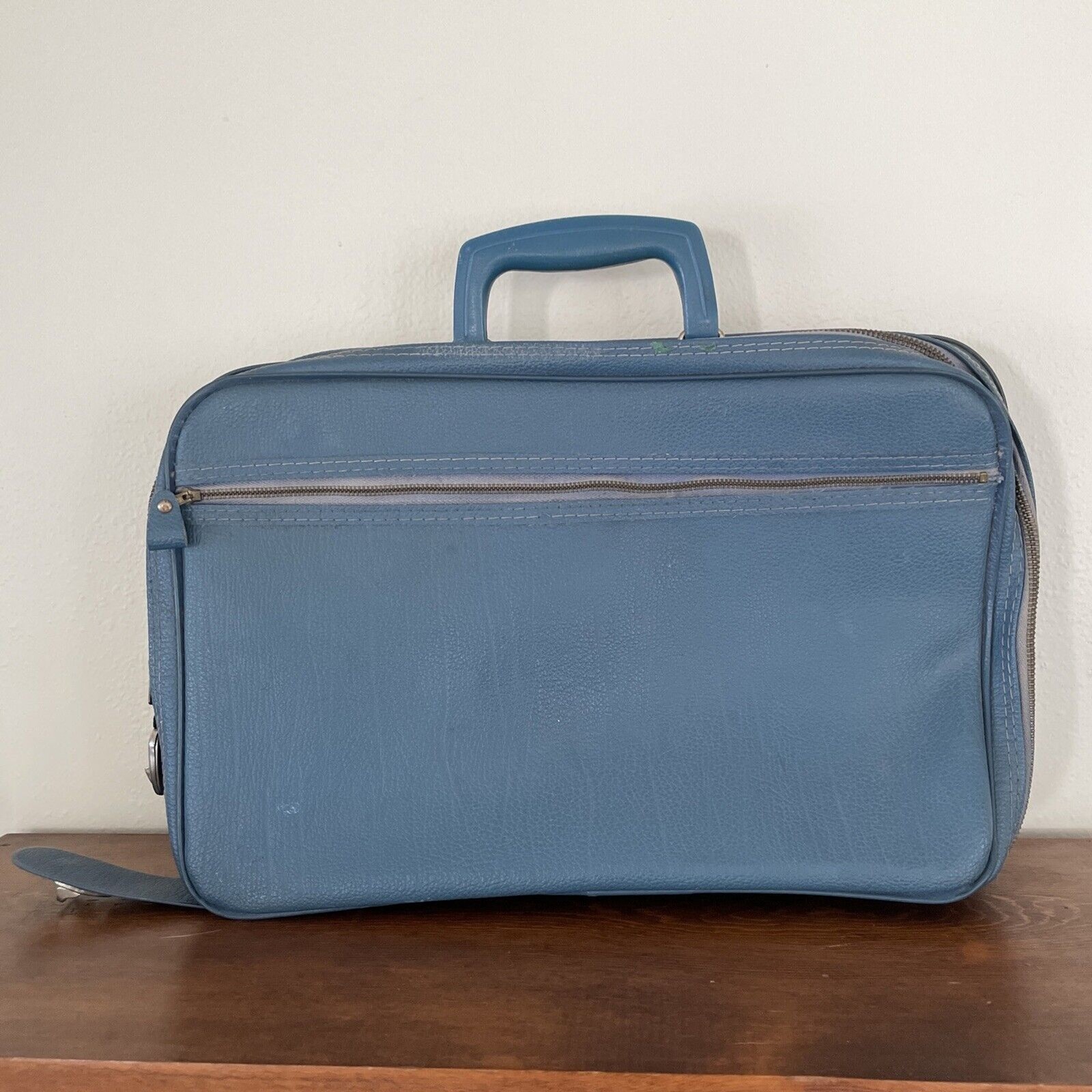 Vintage Bantam Travelware Overnight Suitcase Bag Blue Carry-on  *READ*