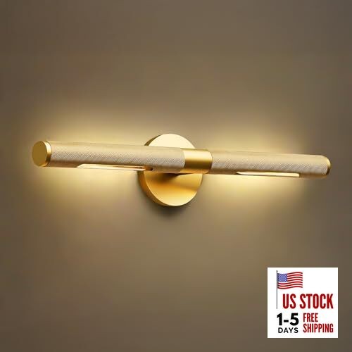 19” Picture Lights, 3000K&6000K Modern Vanity Light, 360° Rotatable 19" Brass