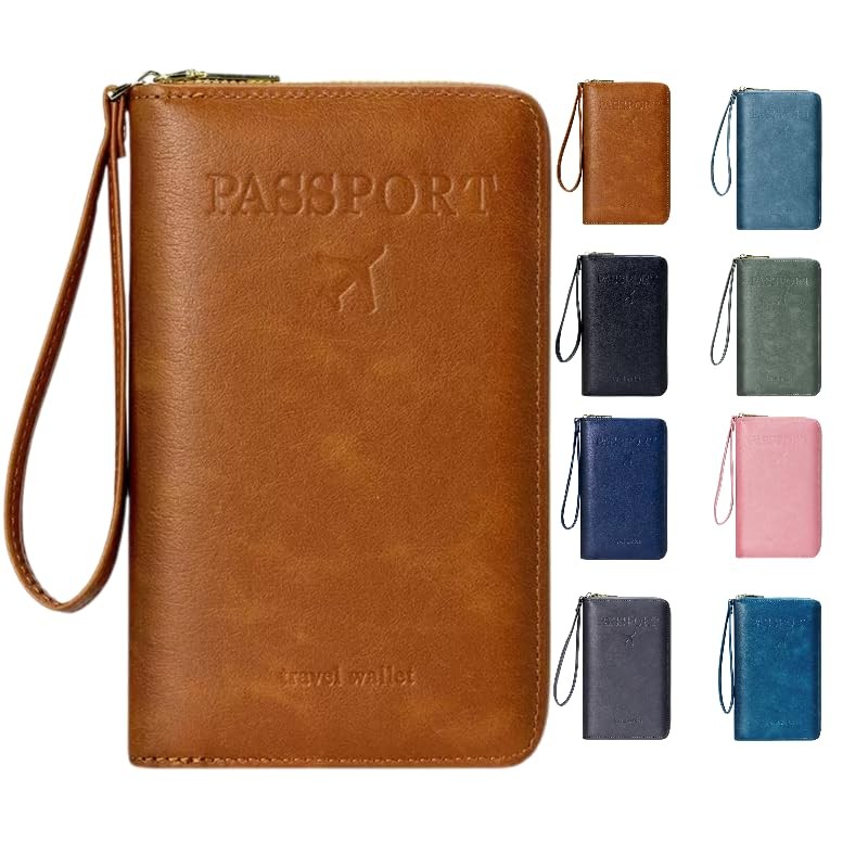 Multi-Functional RFID Passport Wallet,Travel Wallet for Men & Women,With zipp...