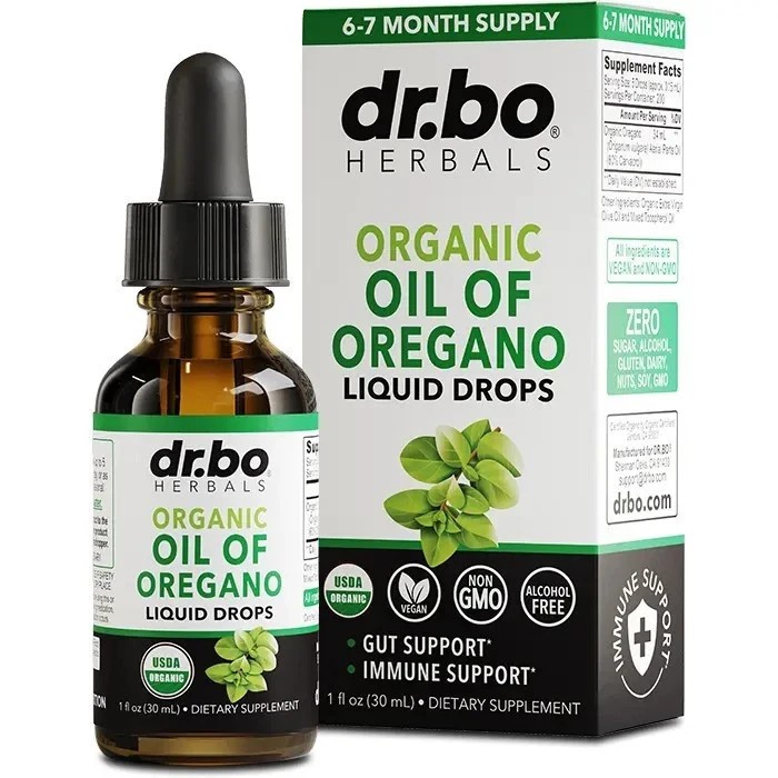 Dr. Bo Organic Oil of Oregano Liquid Drops - Immune Support, Herbal Tincture