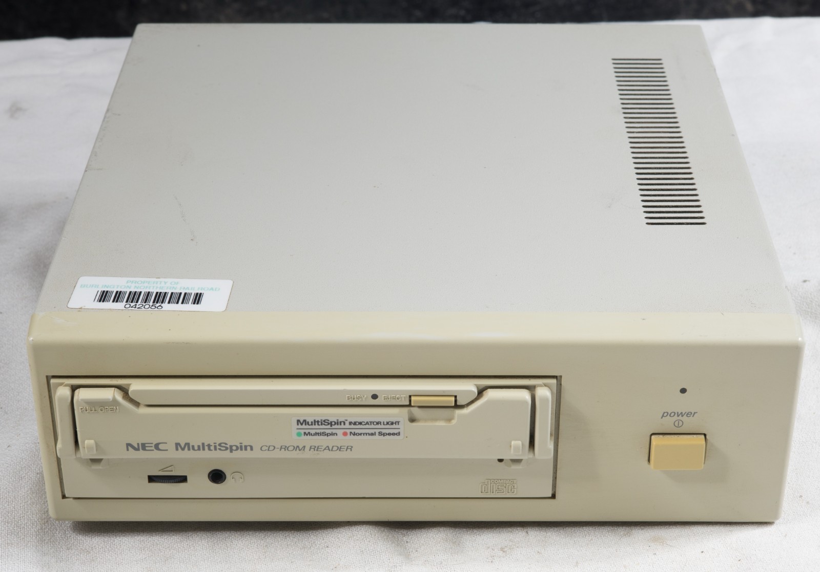 Vintage NEC CDR-74-1 Multispin caddy external SCSI CD-ROM tested to power on