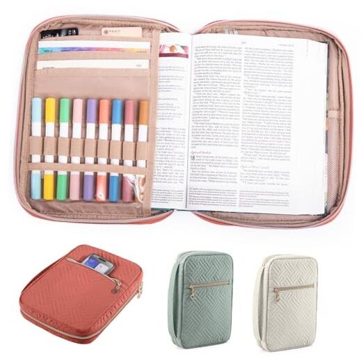 Bible Cover for Women - Soft Bible Case - Rosewood Pink Style A - Quilted