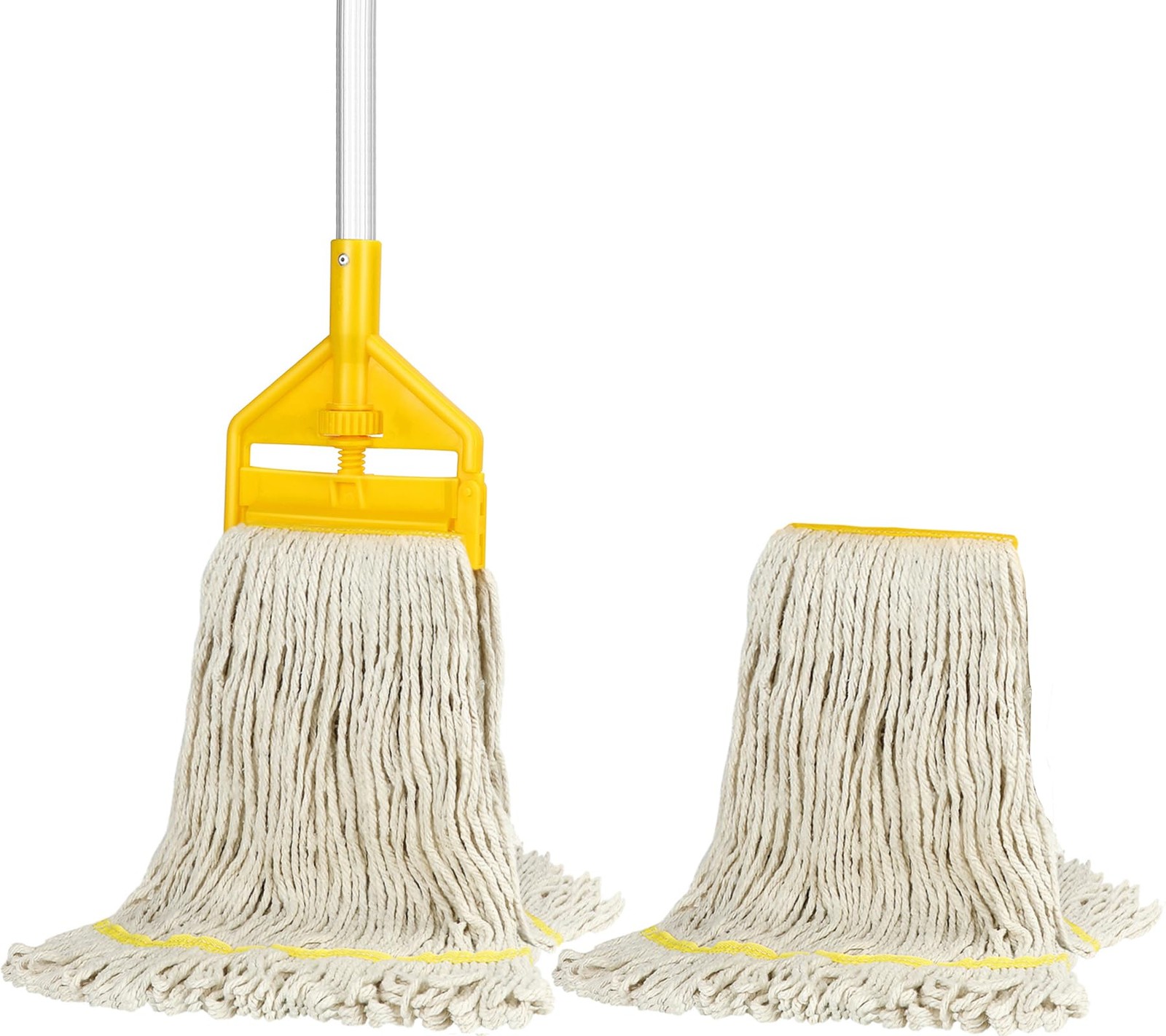 Commercial Mop Industrial 1x with Handle + Extra Head, Yellow 