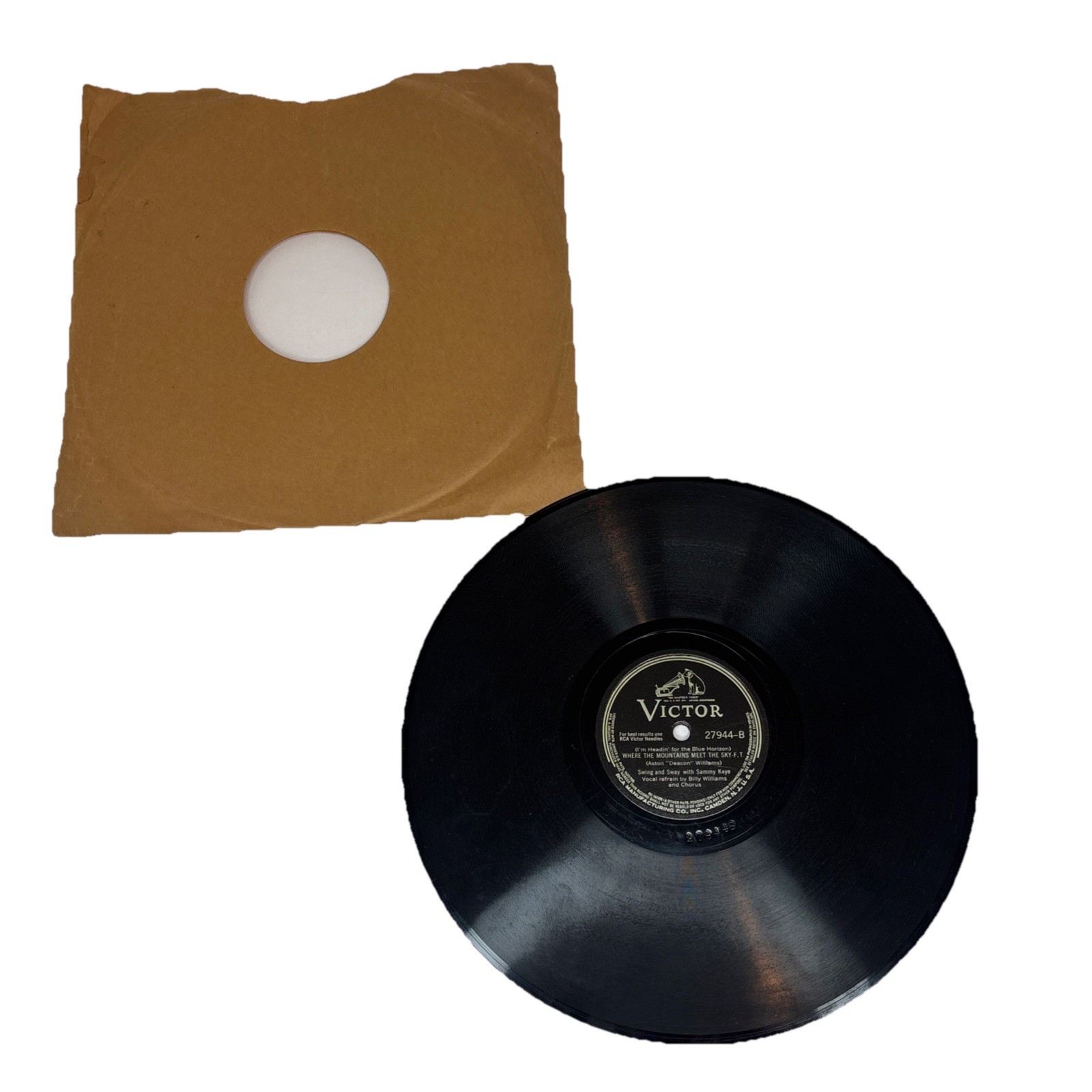Victor Record 27944 Where The Mountains Meet The Sky & I Came Here To 10” 78rpm