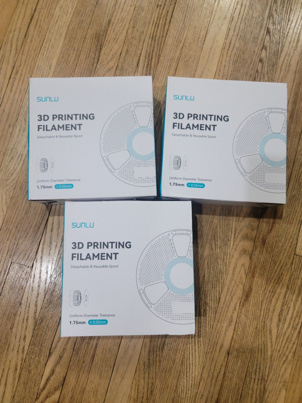 (3x) SUNLU PLA PLA+ PETG SILK ABS ASA TPU 3D Printer Filament 1.75mm 1KG Wood