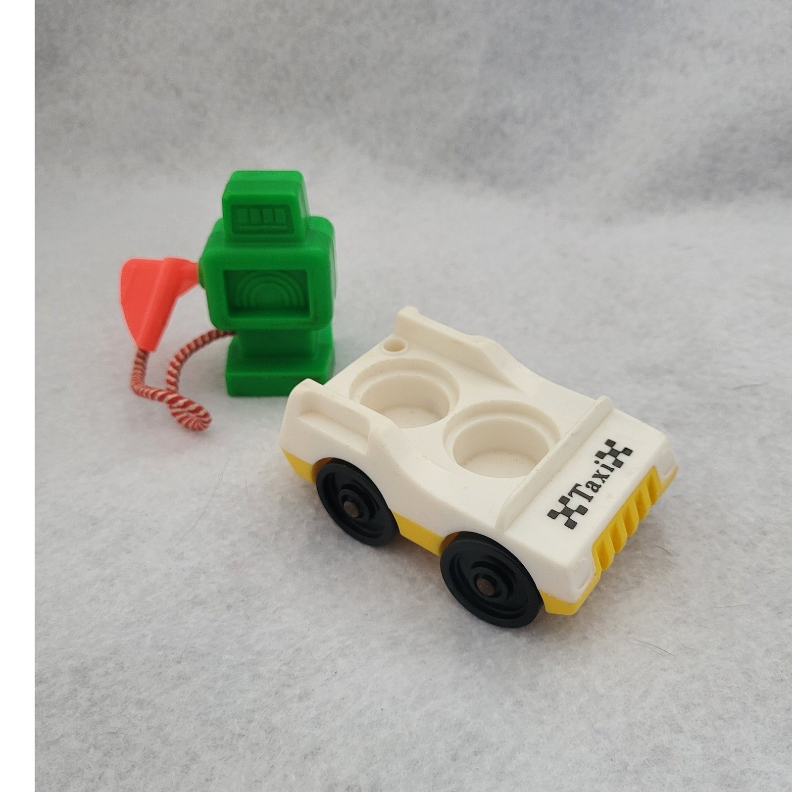 Vintage Fisher Price Little People Main Street Taxi Car & Gas Pump Replacement