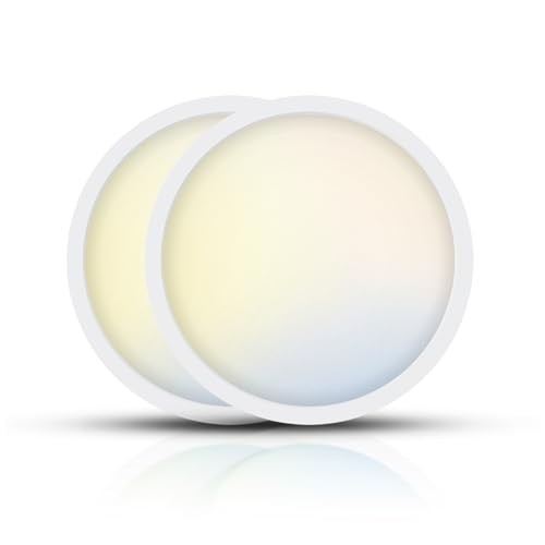  12 Inch Flush Mount Ceiling Light with 5-in-1 CCT 12in - 2Pack White