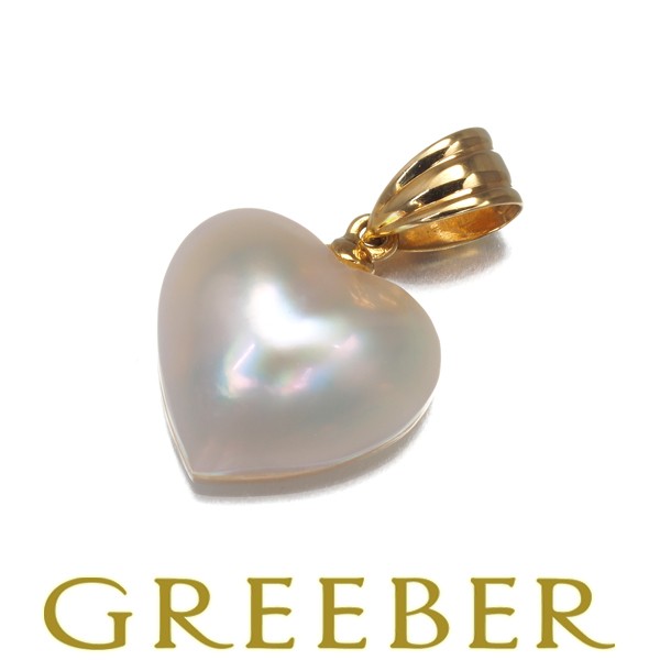 TASAKI Pendant Top Mabe Pearl Heart K18YG BLJ