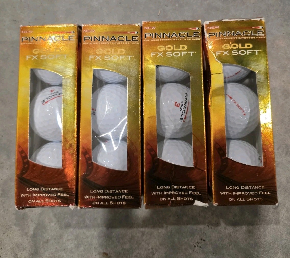 New Pinnacle Gold FX Soft Golfball Lot Of 4 packs Of 3