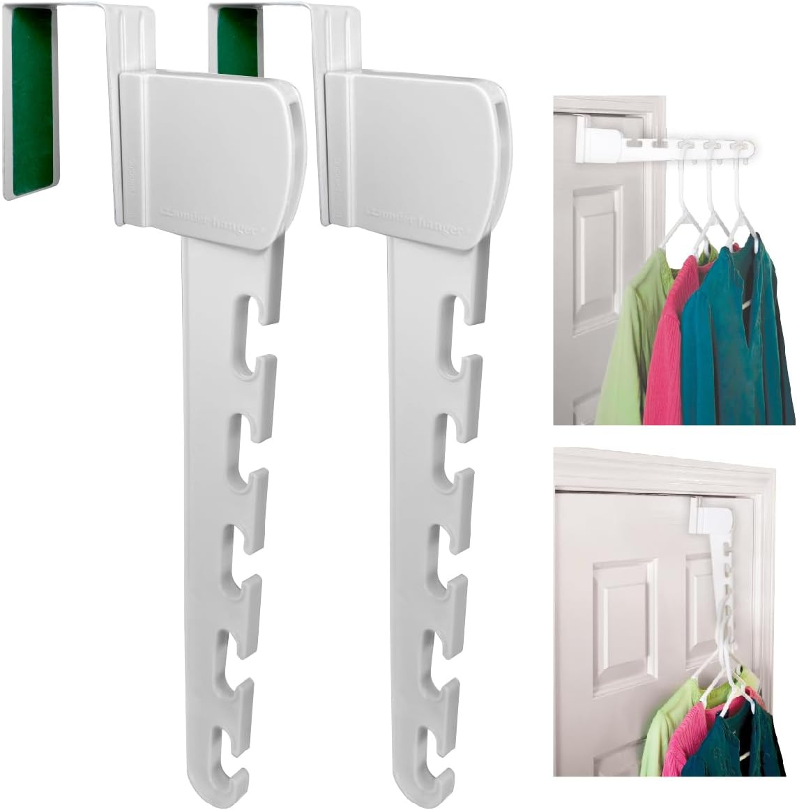 Over The Door 2-Pack Organizer for Clothes Hangers, Space-Saving Cascading Hange