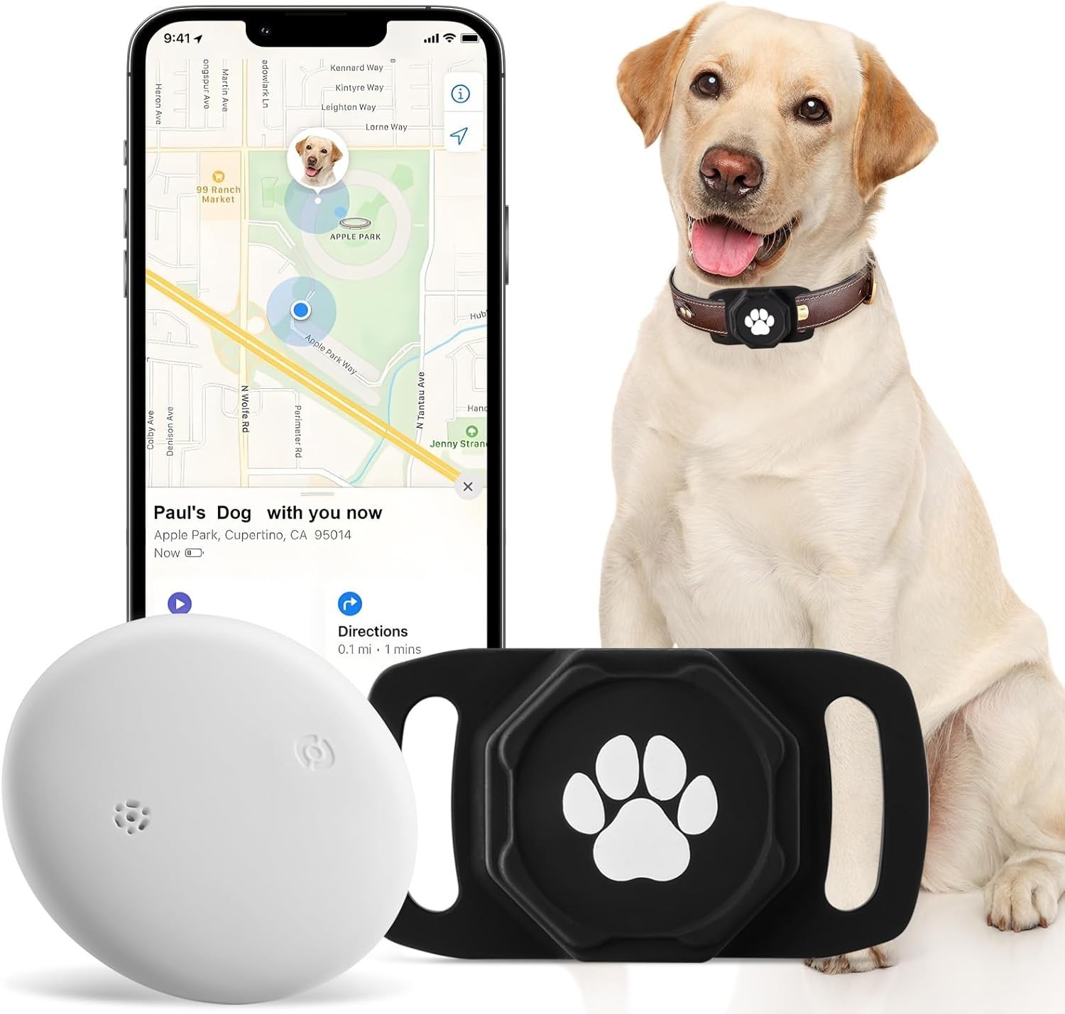 Smart Pet Tracker for Collar - Dog Trackers Pet Location Tracker with Holder,...
