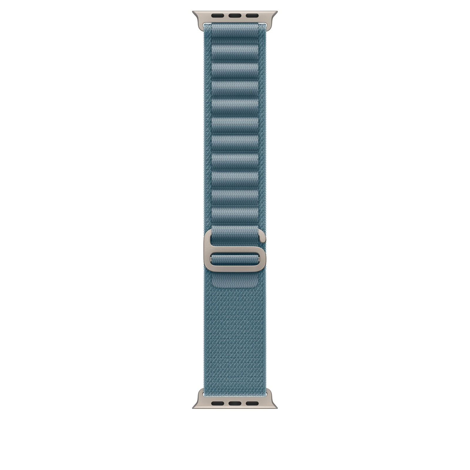 Apple Watch Band 49mm Light Blue Titanium Finish Alpine Loop Medium Natural