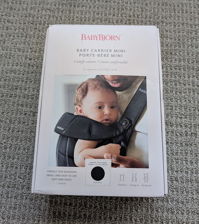 BabyBjorn Baby Bjorn Unisex Infant Mini Carrier Black 7-25 lbs, Lighly Used