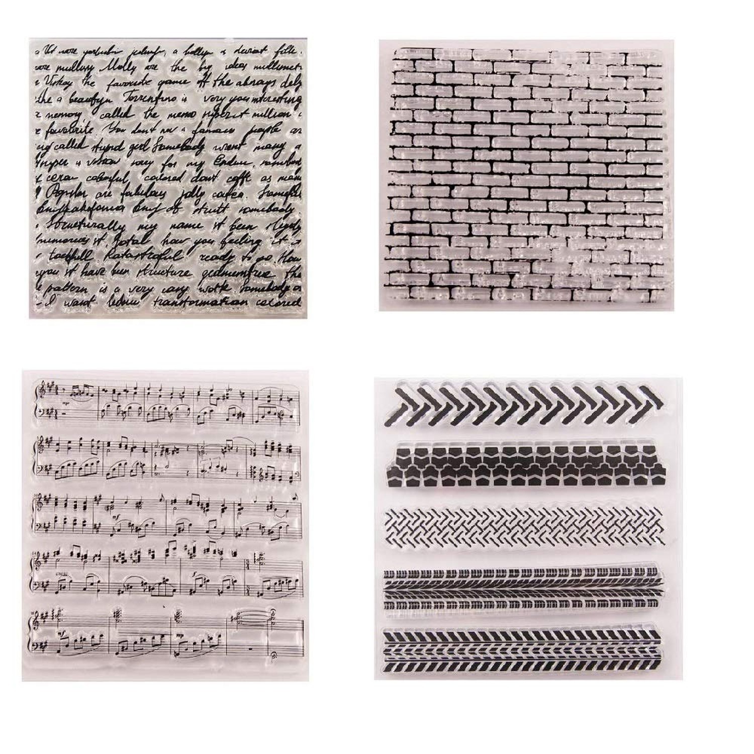 Welcome to Joyful Home 4pcs/Set Background Rubber Clear Stamp for Card Making...