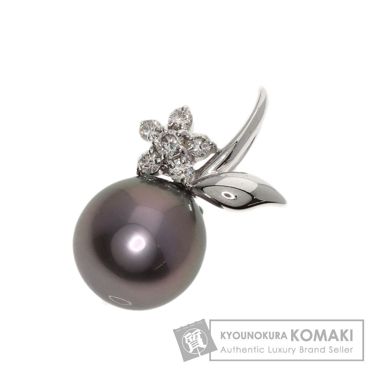 TASAKI Pearl Diamond Pendant Top K18 White Gold Ladies Used