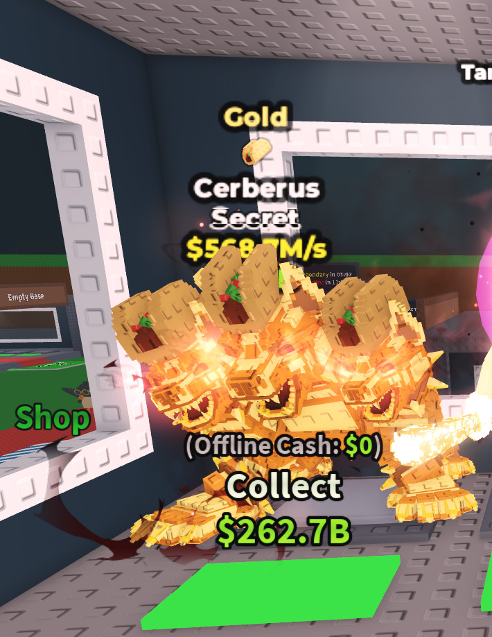 gold cerberus Steal A Brainrot Secret Roblox