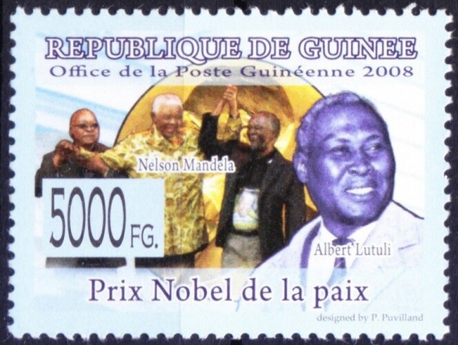 Guinea 2008 MNH, Mandela, Albert Lutuli, Nobel Peace winners  [C9]