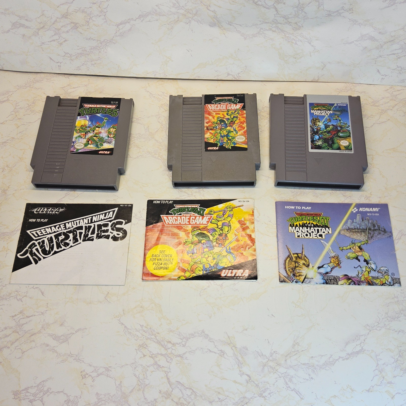 Teenage Mutant Ninja Turtles NES Set of 3 with Manuals Cleaned Tested Authentic