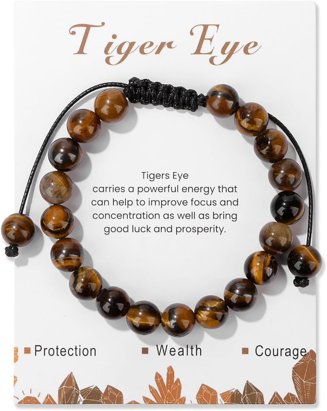 Healing Crystal Bracelet for Women 8Mm Natural Stone Crystal Beaded Bracelets Ad