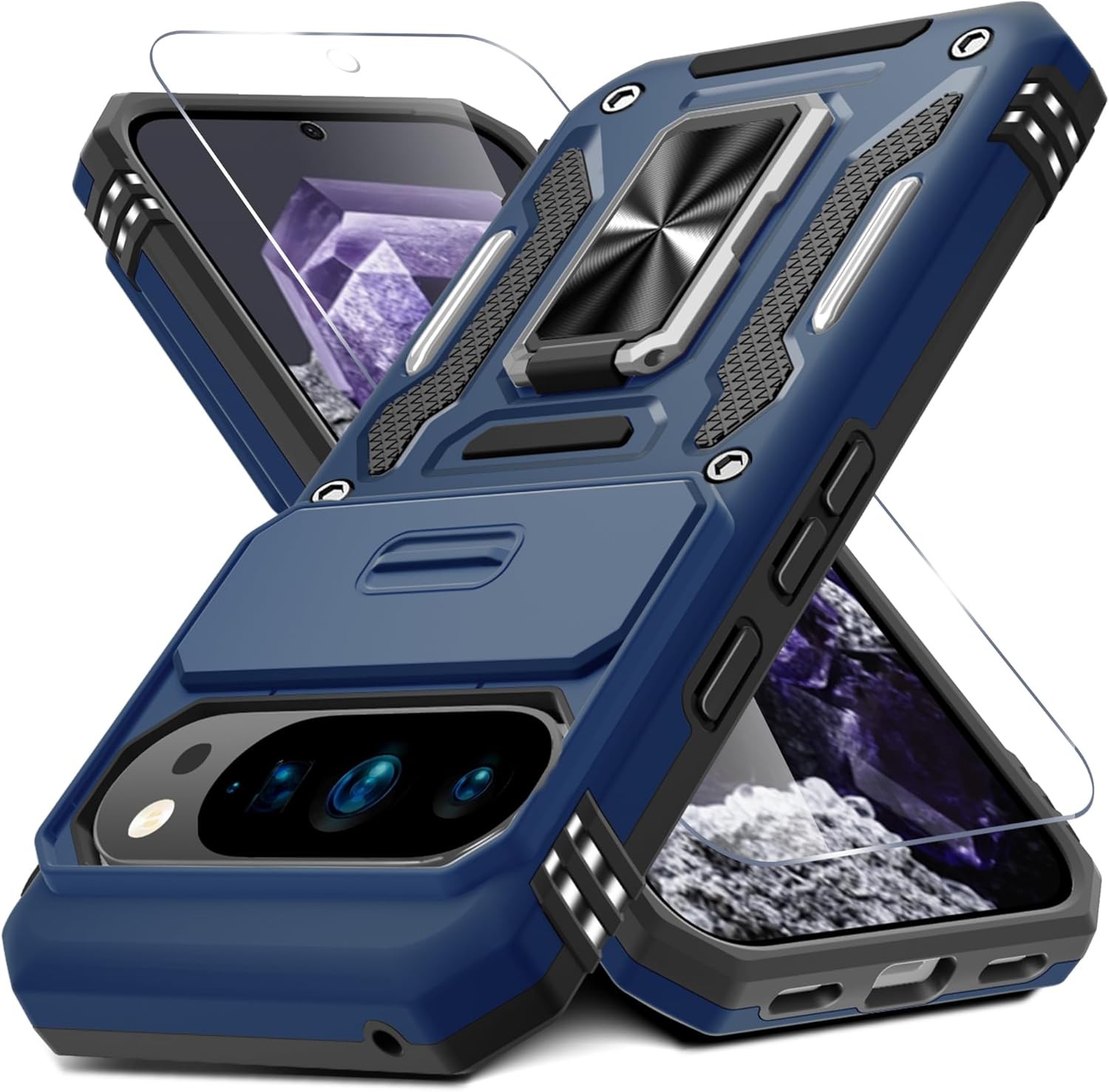 Case for Google Pixel 10 Pro XL with Slide Camera Cover and Screen Protector