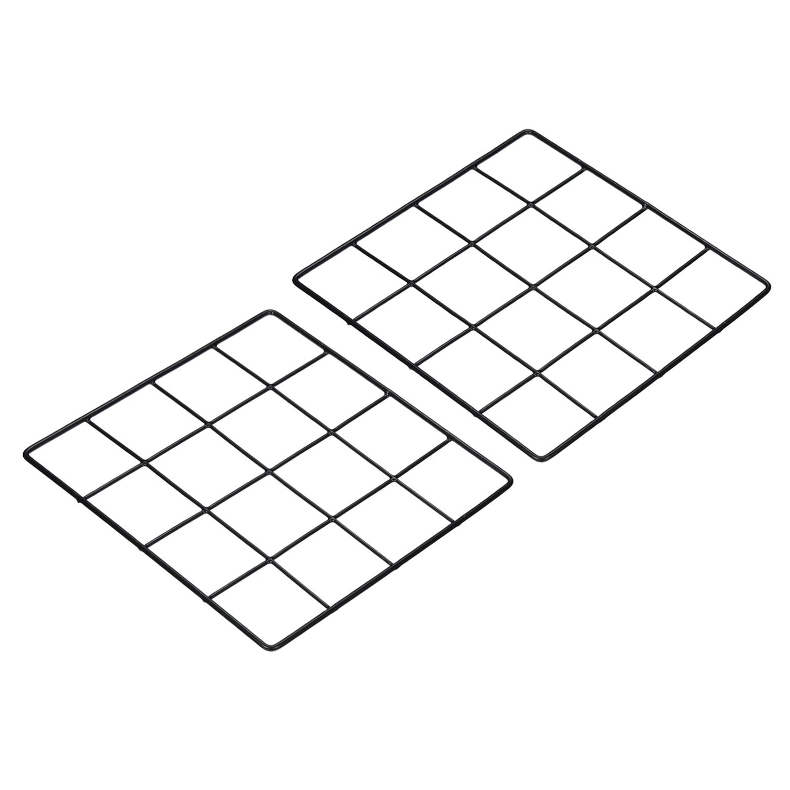 8"x8" Wire Grid Panel, 2pcs for Home Office, Black