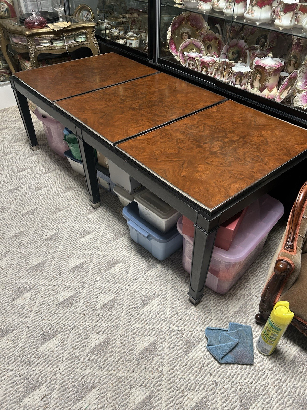 Widdicomb Grand Rapids Burl Top Coffee Table 57x27x19 Mid Century Modern