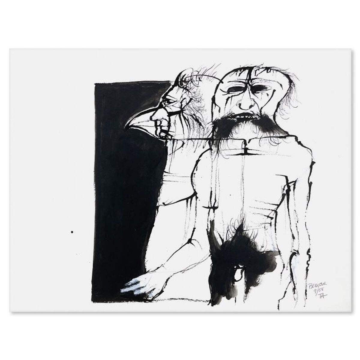 Milton Berwin (1925-2023), Original Painting (22" x 25"), Hand Signed with Lette