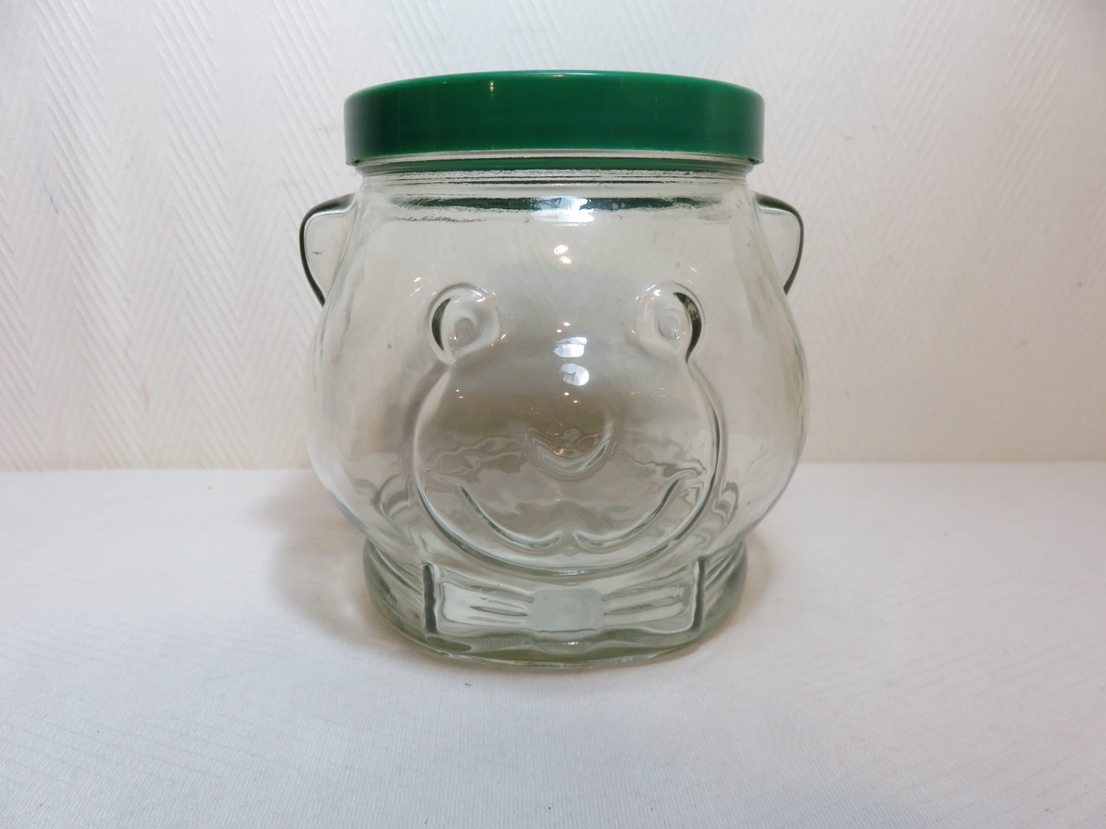 Vintage 1989 Kraft Peanut Butter head glass jar plastic lid excellent