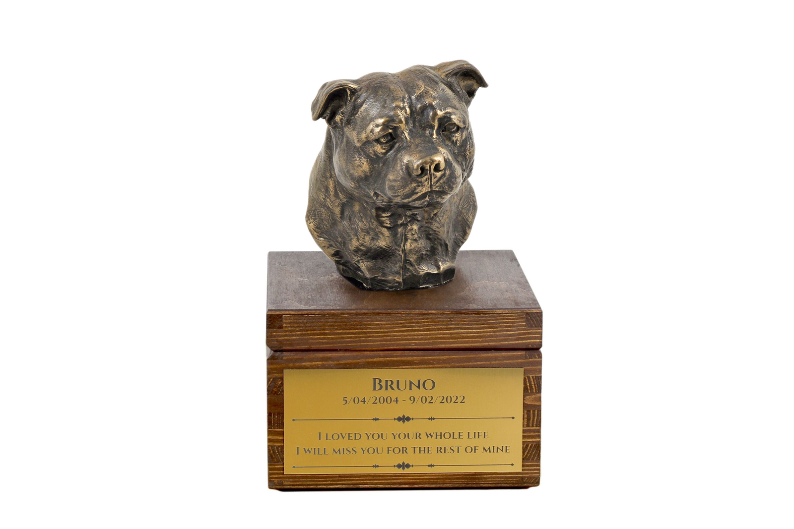 Staffordshire Bull Terrier Brown Urn