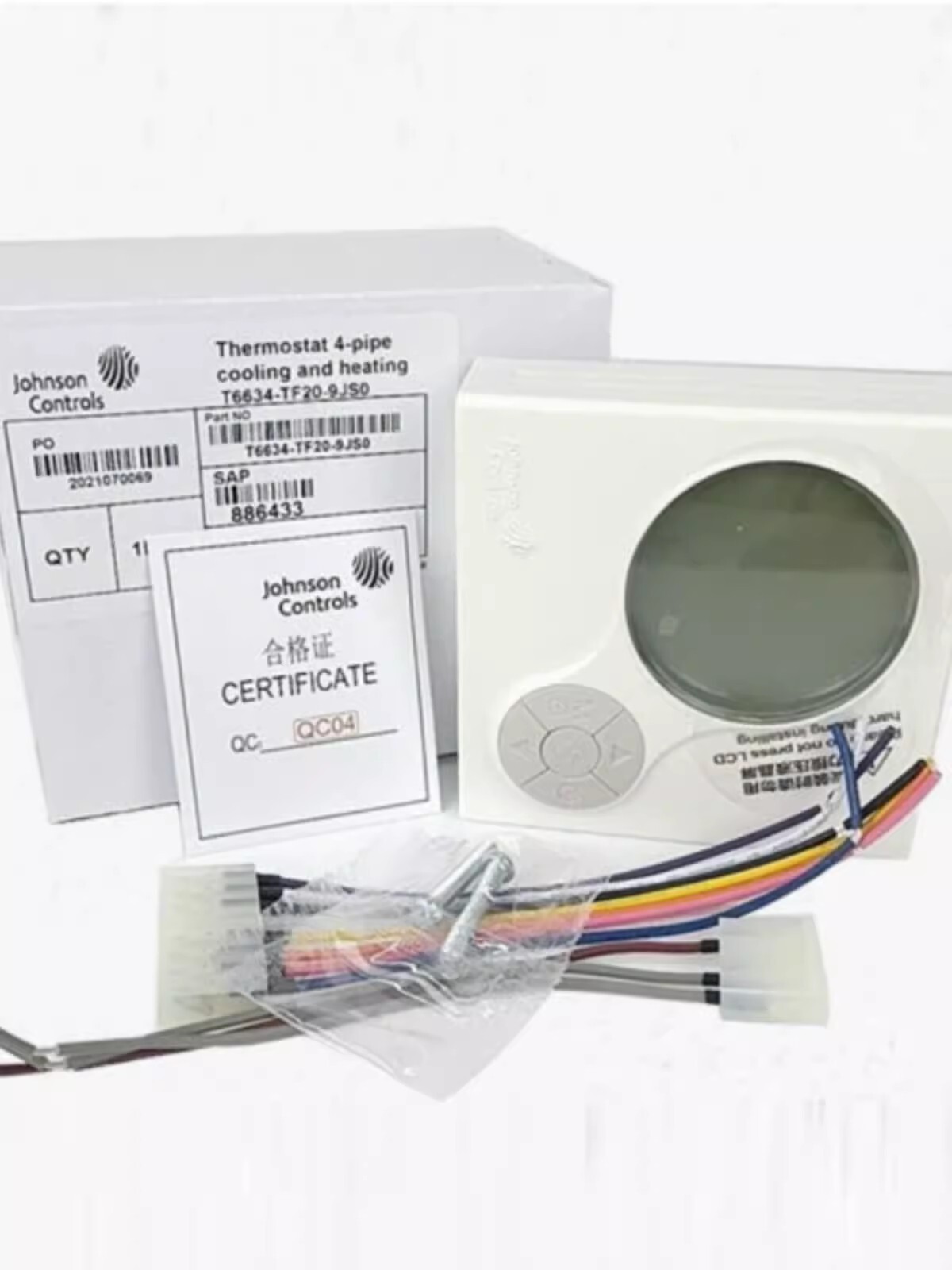 1pcs Johnson T6634-TF20-9JS0 Fan Coil Liquid Crystal Thermostat Panel  #Z