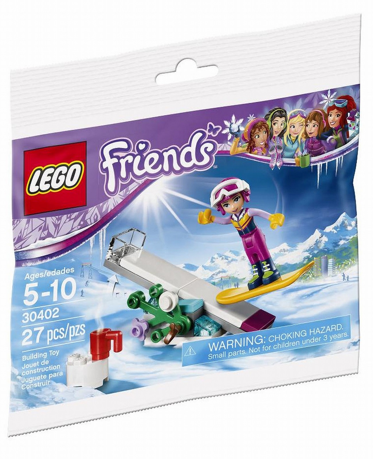 Lego Friends Stephanie Snowboard Tricks 30402 27 pieces NEW in Sealed Bag