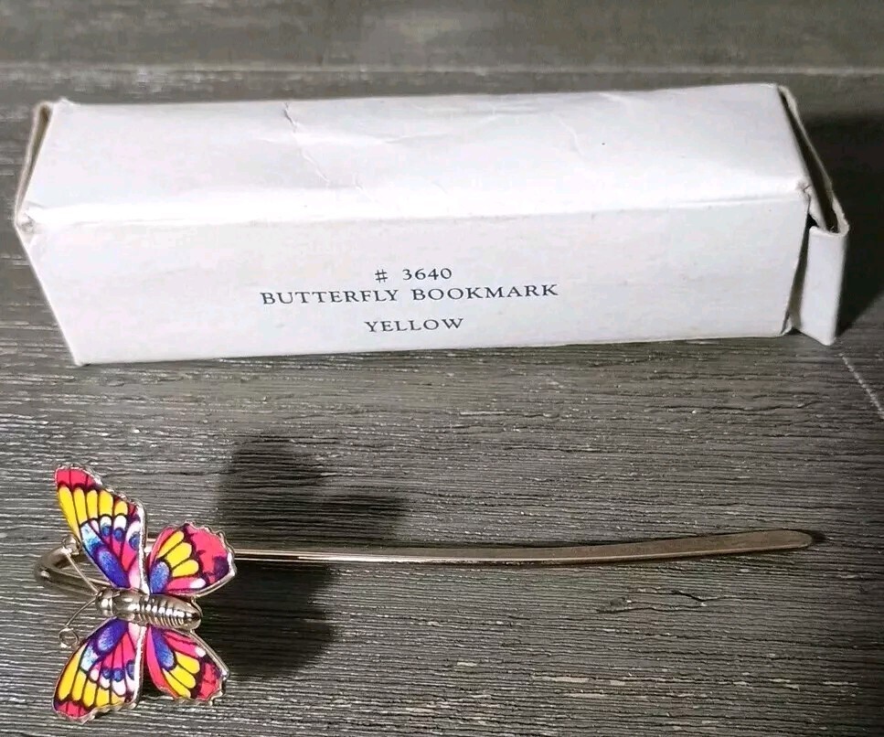 Interpur Metal Brass Monarch Butterfly Bug Bookmark Taiwan #3640 Vintage 