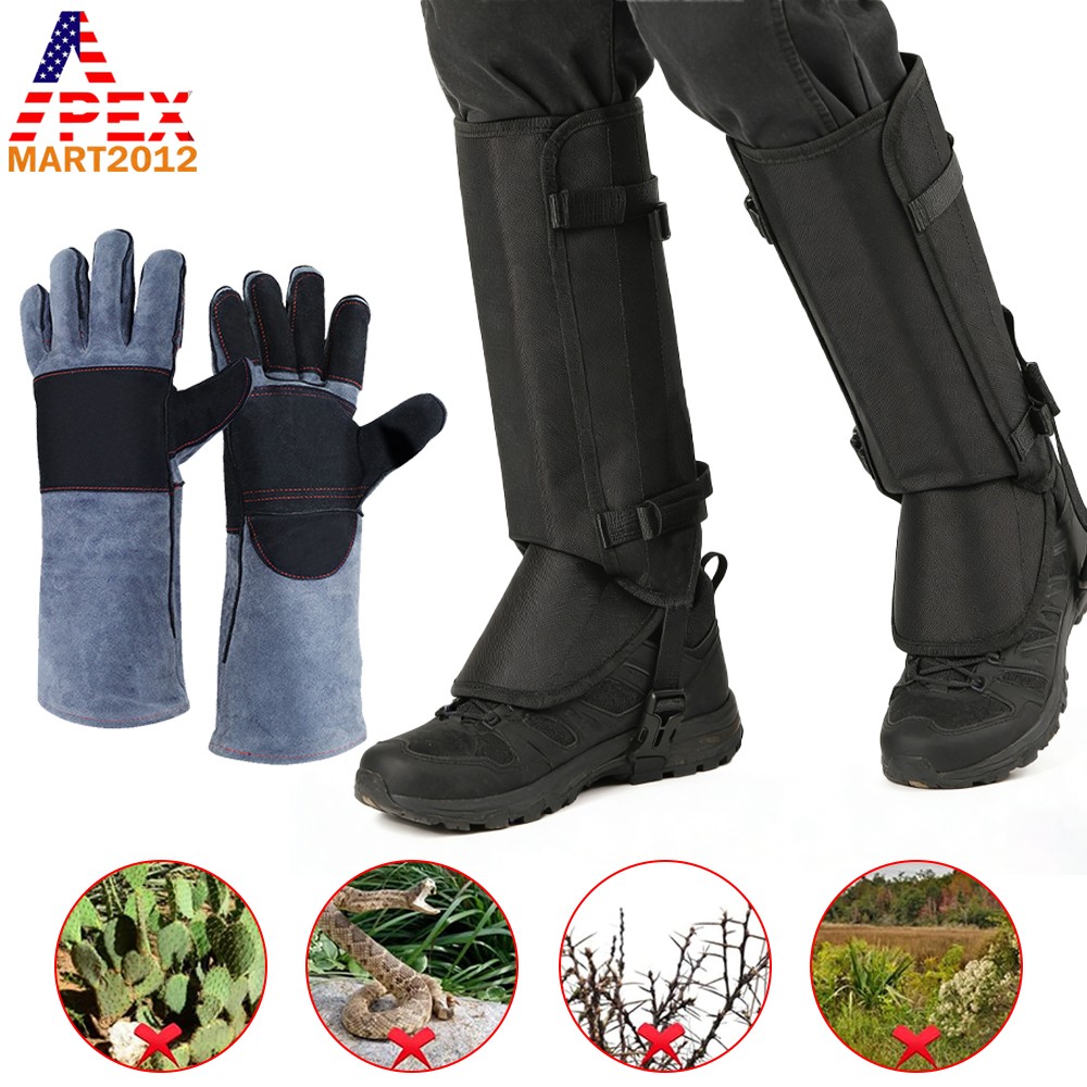 Snake Bite-Proof Lower Legs Guards Gaiters Animals Pets Cat Dog Handling Gloves