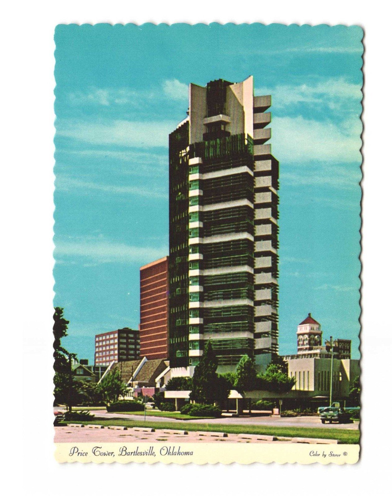 Price Tower downtown Bartlesville vintage postcard unposted