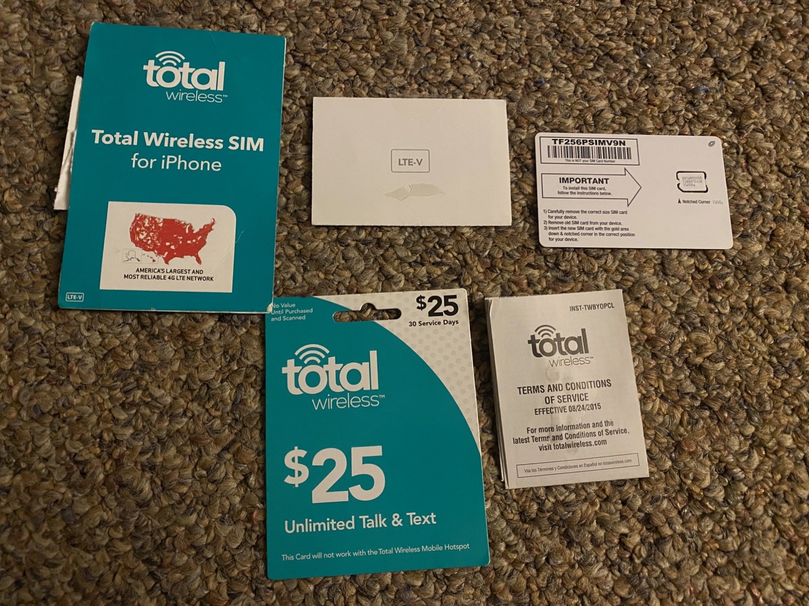 Total Wireless Bring Your Own Phone CDMA SIM Kit $25 gift card included Verizon