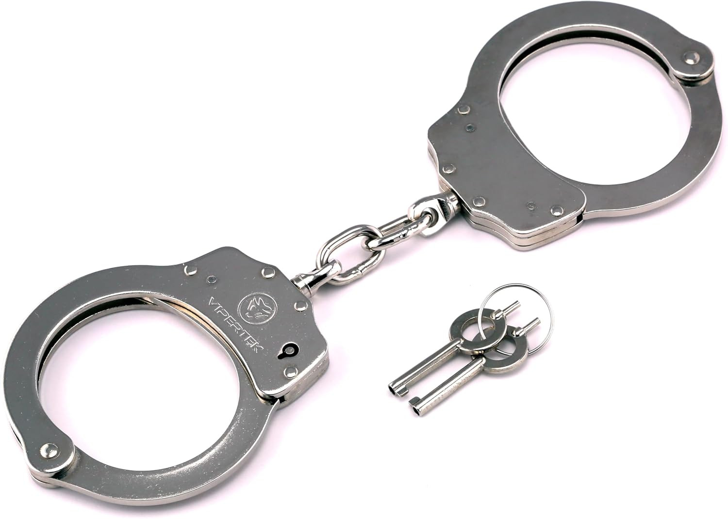 Double Lock Steel Police Edition Professional Grade Handcuffs (Silver)
