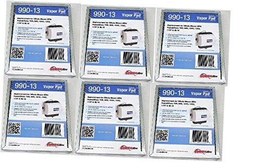 6 PACK (CASE) OF 990-13, 7002 Replacement Evaporator Filter Pads 
