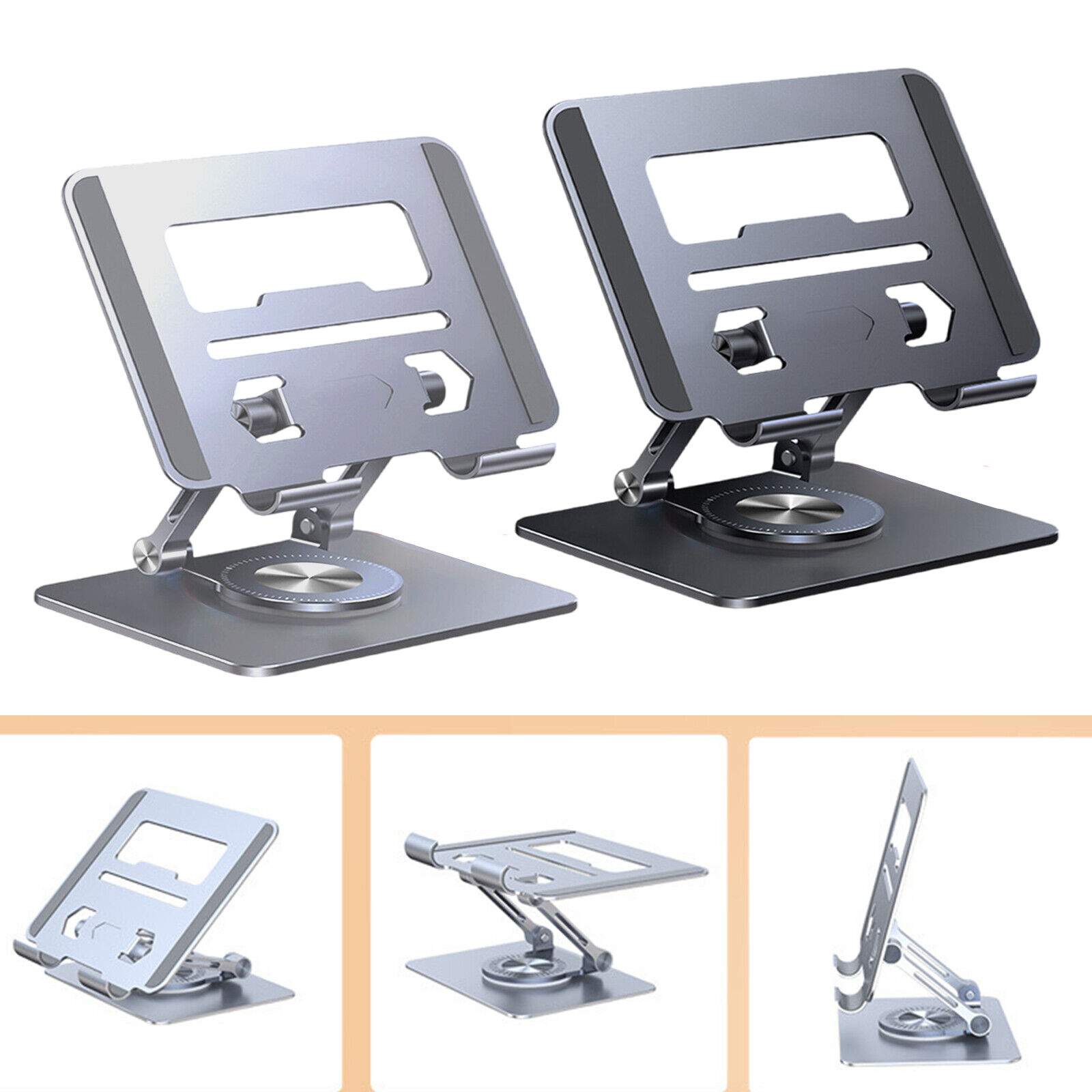 360° Rotation Foldable Metal Tablet Phone Stand Desk Holder For iPad Pro 12.9 11